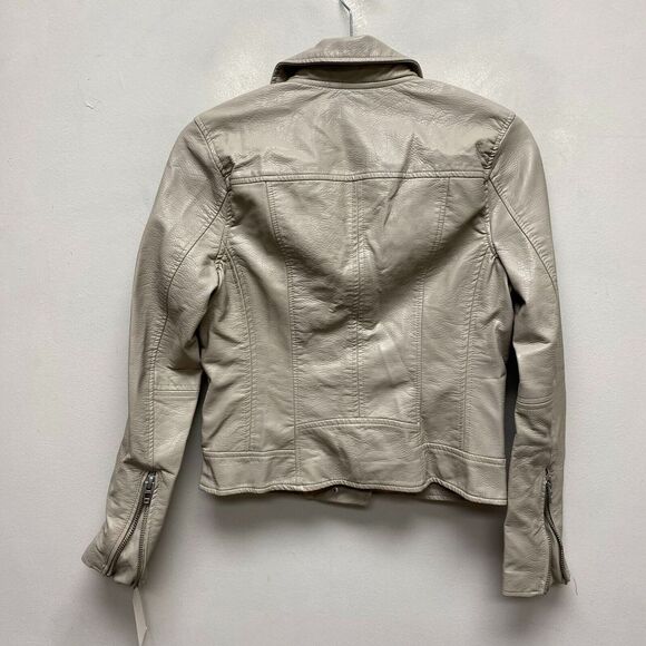 BLANKNYC Womens Fawn Beige Faux Leather Life Changer Moto Jacket‎ S $98 New* - Picture 7 of 14
